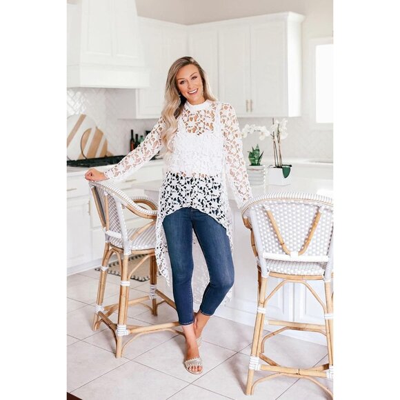 Women's Long Sleeve Asymmetrical Hem Blouse Casual Elegant Top Dressy - Picture 8 of 8